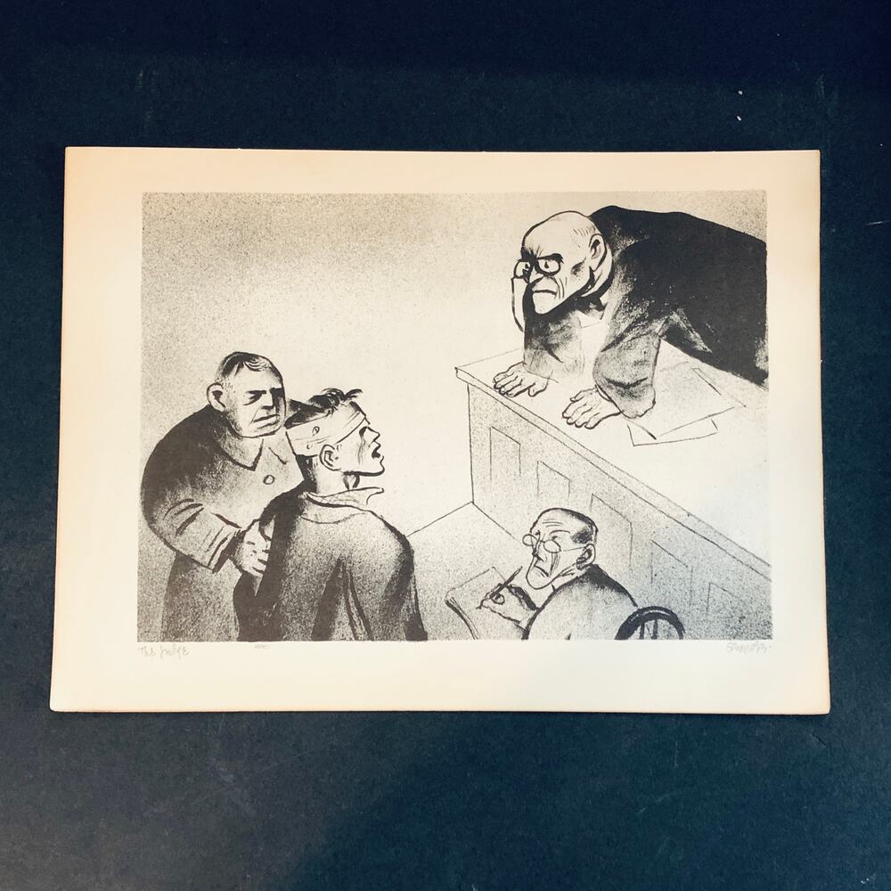 William Gropper "The Judge" 1930s Art Print Treasury Collection Sketch Vintage